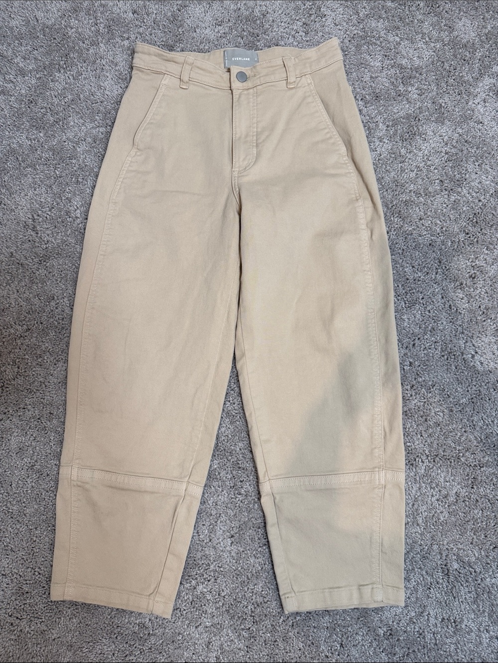 Everlane Tan Utility Barrel Leg Cropped Cotton Pant Size 4